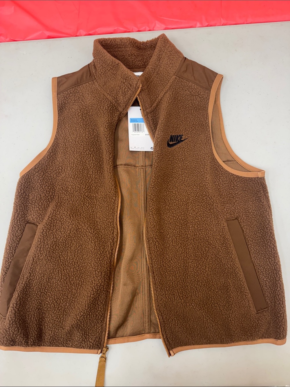 Nike Brown Sherpa Fleece Vest